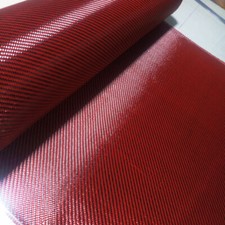 Carbon Fiber & Red Aramid Carbon Fabric mixed Twill Cloth 20"/50cm wide 200gsm