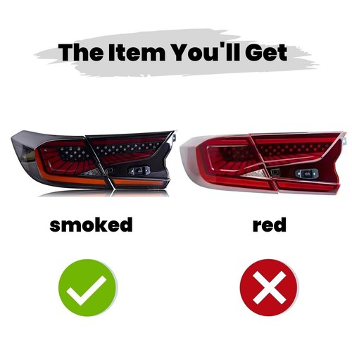 Upgrade LED Tail Lights Fits 2018-2022 Honda Accord Sedan Smoked Rear Lights Kit - Picture 9 of 13