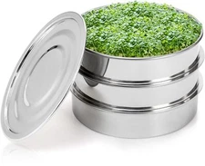 9" Stainless Steel Seed Sprouting Kit, Stackable 3-Tier Mesh Germination Tray, S