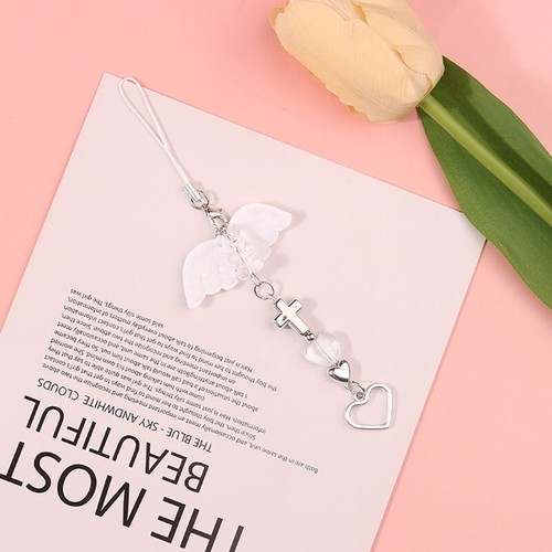 Chic Angel Wing Shaped Phone Chain Fashionable Keychain for Fashion Enthusiasts - Zdjęcie 6 z 8