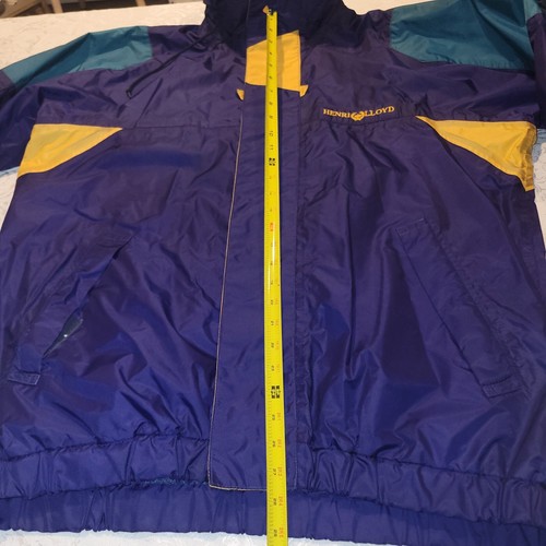 Henri Lloyd Newport Sailing Jacket Vintage Mens Large L Waterproof Blue Yellow - Picture 5 of 8