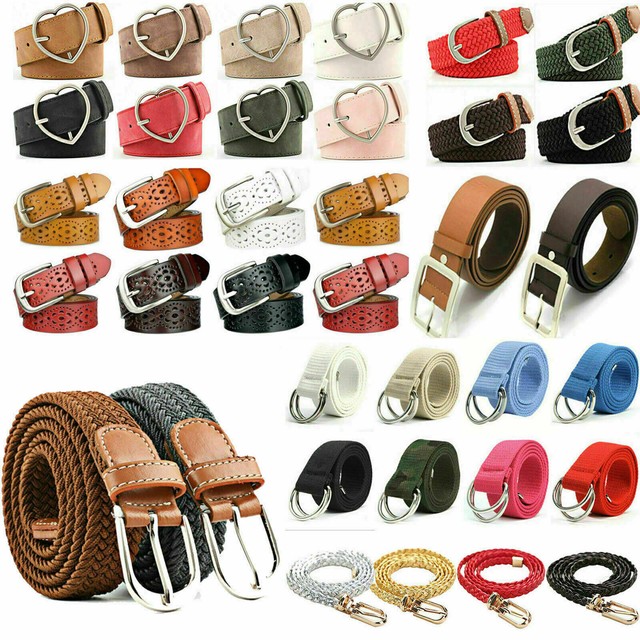 Women' Ladies Buckle Canvas Belt Woven Dress Jeans Leather Belts Waistband Band Women' Ladies Buckle Canvas Belt Woven Dress Jeans Leather Belts Waistband Band