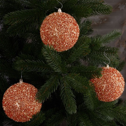 Weihnachtskugeln Set Christbaumkugeln Kunststoff 4 Glitzer Weihnachtsbaumkugeln - Bild 59 von 68