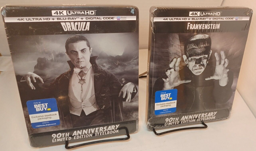 Dracula + Frankenstein 1931 4K Steelbooks (4K+Blu-ray+Digital) NEW- Box Shipping - Picture 1 of 9