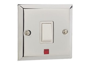 Details About British General Chrome Single Light Switch With Neon Light 1 Gang 20amp New