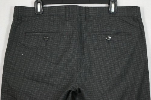 Ted Baker 36 x 30 Slim Checked Trouser Gray Flat Front Casual Dress Pants NEW - Picture 4 of 8