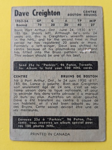 1954-55  Parkhurst Hockey  Cards .... U - Pick .... Complete Your Set - Picture 120 of 263