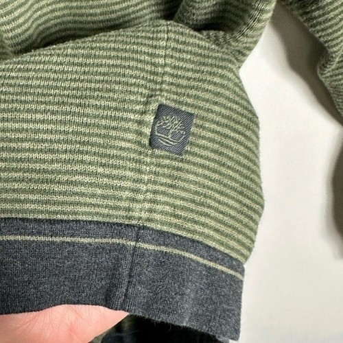 Timberland Green Striped Crew Neck Pullover Knit Sweater Size Large Mens Top L - Picture 5 of 10