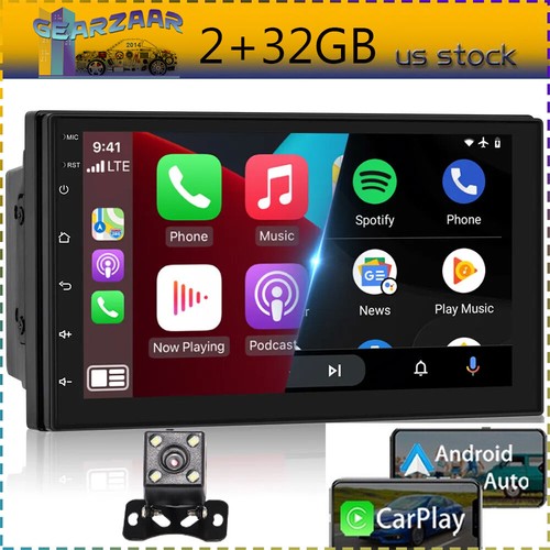 Doppel DIN 7" Autoradio Android/für Apple Carplay Radio Touchscreen GPS + Kamera