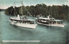 Postcard ~ Thousand Islands, New York, Steamers Castanet & Captain Visger