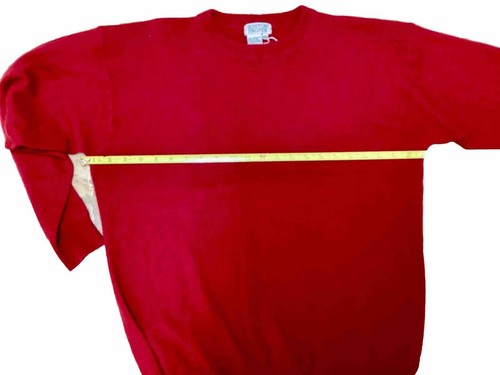 Vintage 90s Boston Proper Pullover 100% Kashmir Sweater Red M-L.Excellent Cond. - Picture 9 of 10