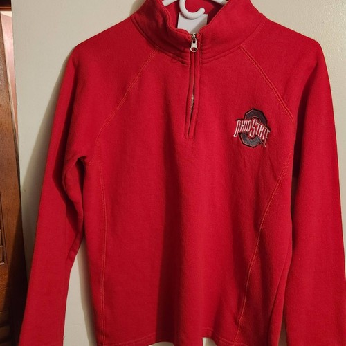 Vintage Ohio State Buckeyes Jacket 1/4  Zip Fleece Pullover Womens S J. America - Bild 1 von 6