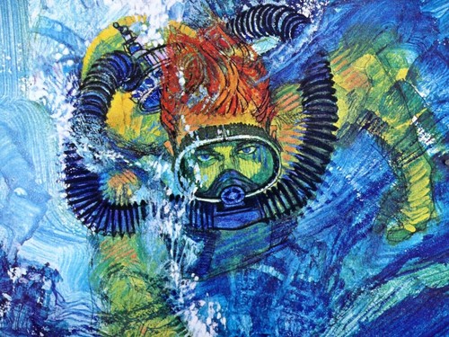 7 Up Hockey Vintage 1964 Bob Peak Art Scuba Diving Original Print Ad 8.5 x 11" - Picture 5 of 11