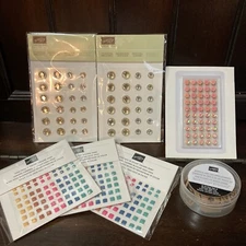 Stampin Up Crafting Supplies Rhinestones Gems Sequins Cork Self Adhesive Lot/7
