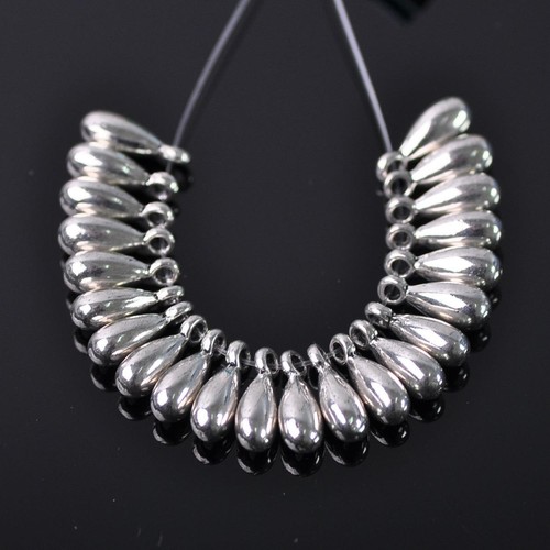 Dijes colgantes de metal lágrima pequeñas gotas en forma de cuentas fabricación de joyas 50 un. - Imagen 7 de 10