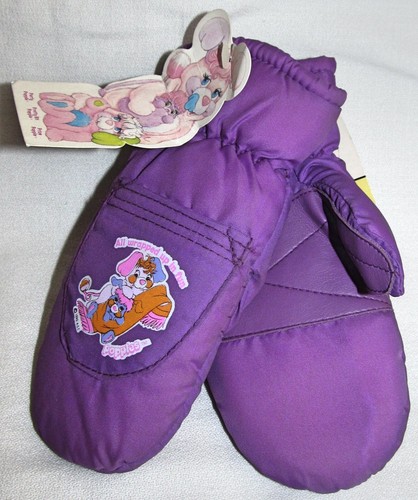New Popples Vintage 1985 Purple Mitten Gloves Wrapped up In Fun Youth Age 3 - 7 - Picture 2 of 5