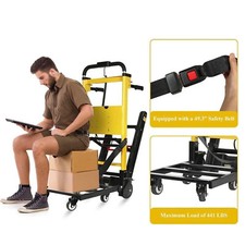 Electric Folding Stair Climbing Cart Hand Truck Heavy Moving Cart W/ Batterie
