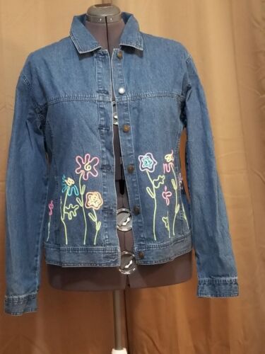 Süße Damen Jeansjacke mit Stickerei Gr. XXL