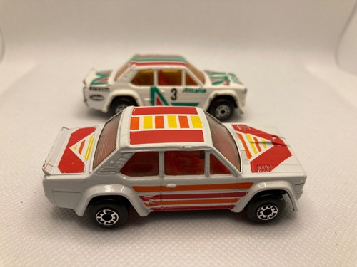 2 x Matchbox 1982 MI 074 #74 FIAT Abarth Dinky 0140 white/red/orange & 0120/0130 - Picture 2 of 8