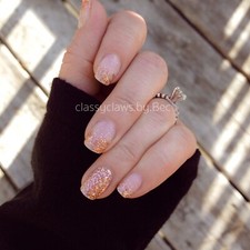 Color Street Nail Polish Strips - COMING UP ROSE GOLD (FDG271) Glitter Dipped