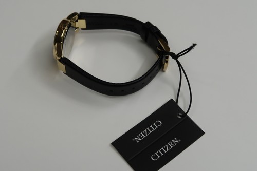 CITIZEN Eco-Drive Axiom Black Leather Strap Ladies Watch GA1052-04E Brand New - Photo 11/13