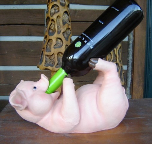 Pig Laying On Back Wine Bottle Holder Farm Hog Swine Ebay