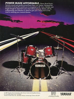 1987 Print Ad of Yamaha Power Road Series Drum Kit