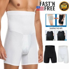 Men's High Waist Shorts Tummy Control Body Shaper Boxer Briefs Panties Underwear