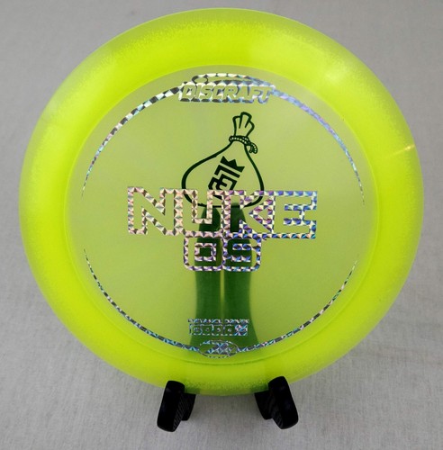 Discraft Nuke OS Z 158g Yellow Drew Gibson Bag Bottom Stamped Disc Golf Driver - Picture 7 of 8