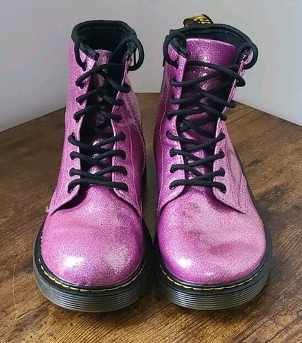 Dr Martens Women's Size 5 Men's Size 4 Pink Glitter Combat Boots 1460 Glitter J - Picture 2 of 9