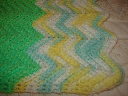 Nueva manta afgana de ganchillo hecha a mano en zig zag multicolor - Imagen 5 de 8