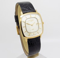 Men's Rotary Gold Plated Square Wrist Watch & Leather Strap Men's Rotary Gold Plated Square Wrist Watch & Leather Strap