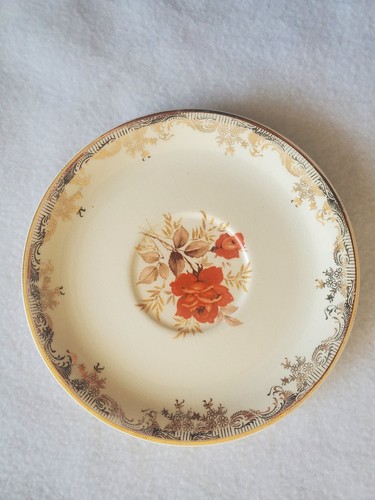5 Vintage Empress Orange Rose Sears Roebuck 22 ct. Gold Saucer Plate 5.5” - Picture 7 of 7