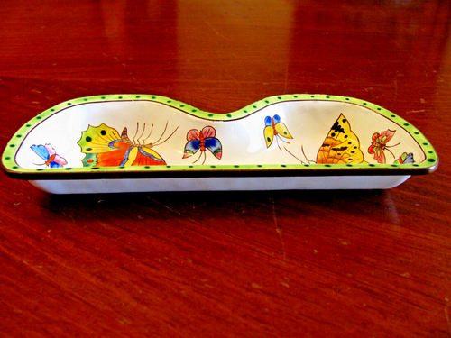 KELVIN CHEN 2002 ENAMEL OVER COPPER COLORFUL 'BUTTERFLIES'EYE GLASS HOLDER EXC - Picture 4 of 7