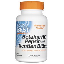 Doctor's Best Betaine Hcl Pepsin & Gentian Bitters 120 Kapseln