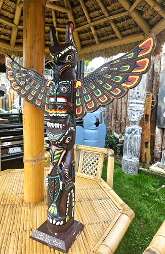 Tótem Poste Madera Deco Totempole Altura 39.37 Pulgadas KENAI,AK Por Little Big Horn - Imagen 2 de 8