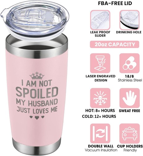 Gifts for Wife from Husband- Gifts for Her, Wifey Tumbler Cup 20 Oz Anniversary - Picture 3 of 6
