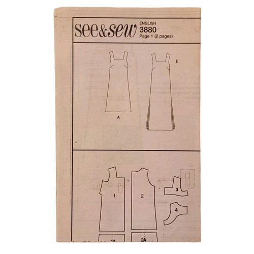 Vestido Butterick See & Sew Pattern 3880 para mujer 8 10 12 sin cortar vintage 2003 - Imagen 5 de 7