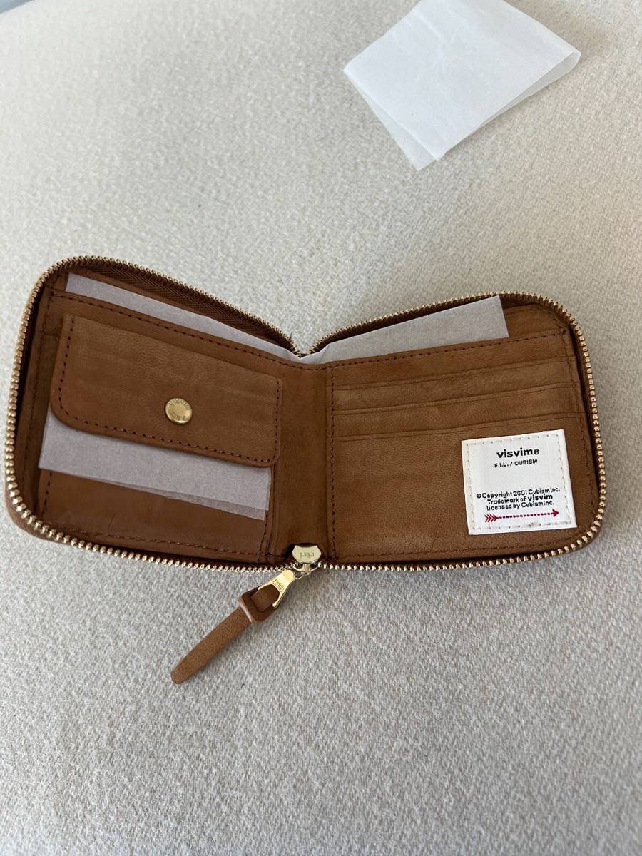 Visvim Suede Bi-Fold Wallet - Light Brown - NEW - Made in