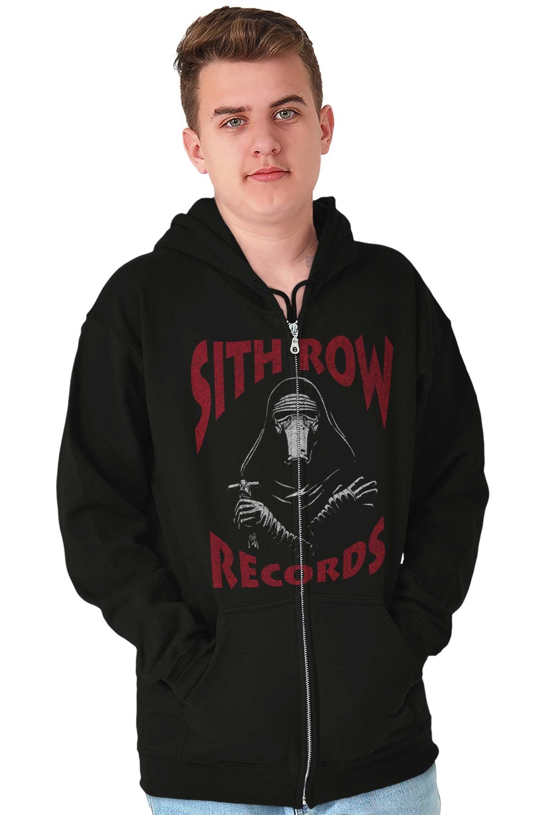 FILA Felpa con cappuccio zip divertente Space Movie Music Sith Row Records uomo donna