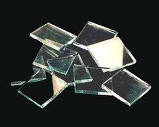 500 Clear Smooth Fusible - 96 coe 1/2" Square Stained Glass Mosaic Tiles