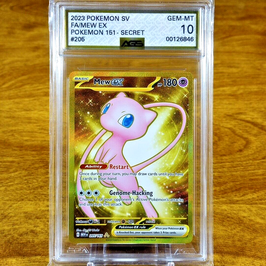ポケモンカードゲーム 2023 POKEMON MEW ex #205 GEM MT 10 Pokemon SV 151 Mew EX 205/165 AGS Gem-MT 10 Full Art Holo Secret
