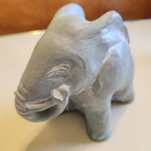 Figurine béton éléphant rose gris Isabel Bloom sculpture vintage signée 5 1/4" - Photo 10/10