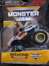 Monster jam Breaking World Records Zombie Includes Flag Exclusive Diecast NEW