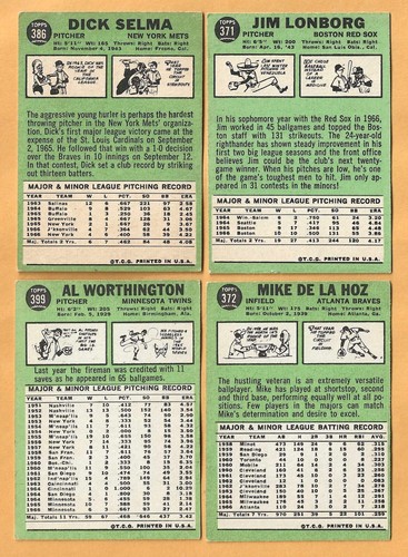 1967 Topps baseball - Less than EX - You Pick 'Em - Picture 218 of 254