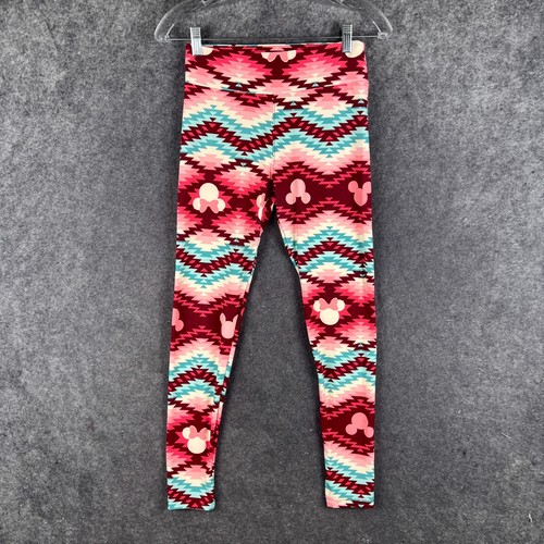 LuLARoe Leggings Womens OS Pink Disney Minnie Mouse Aztec All Over Print