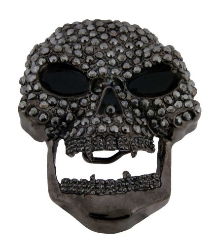 Silver Metal Skull Belt Buckle Halloween Party Costume Gift Fashion Rhinestones - Picture 9 of 44