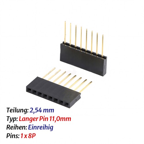 2,54mm Einreihig/Zweireihig Buchsenleiste 2 - 40 Polig Gerade Pin Header Female - Bild 39 von 53