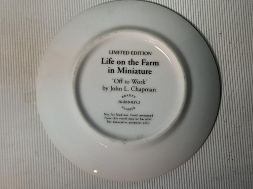 Juego de 7 Platos LIFE ON THE FARM EN MINIATURA John L Chapman 3.6" 9cm Diámetro - Imagen 9 de 15