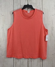 Women's Time and Tru Muscle Tank Top XLARGE Orange Relaxed Fit Sleeveless NWT